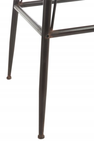 Table de bar bistro TROB en métal noir et bois naturel.